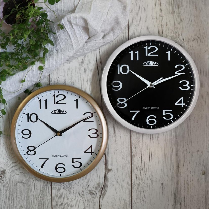 Nástenné hodiny PRIM Linea - black (E01P.3988.0090)