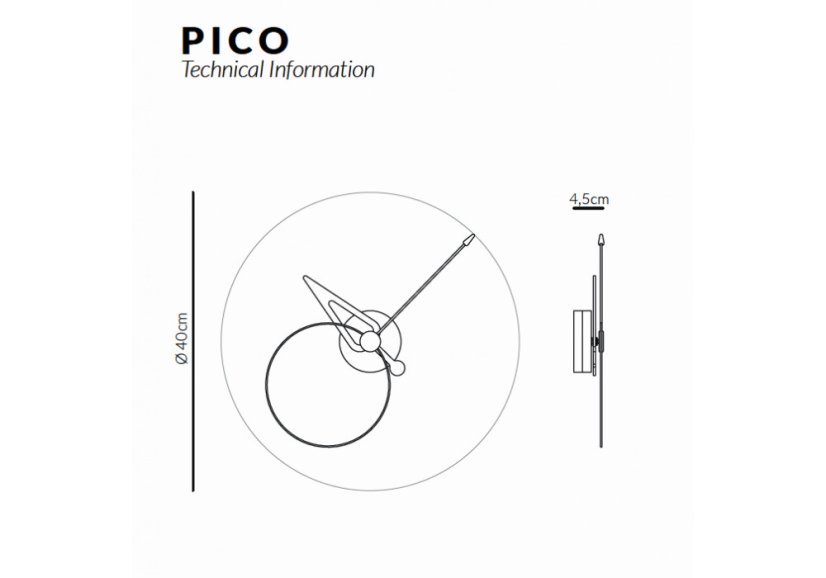 Dizajnové nástenné hodiny Nomon Pico WO 40cm