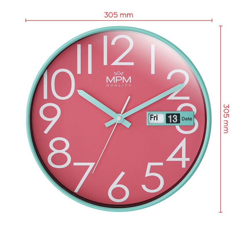 Nástěnné hodiny MPM Date Style - E01.4301.4323