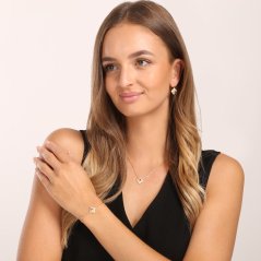 Pozlátené strieborné náušnice so zirkónmi JVD SVLE0927SK6GR00