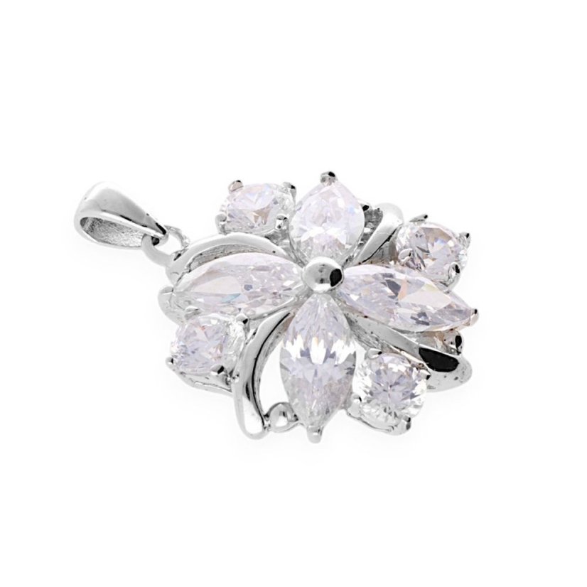 Nerezový prívesok Floral Elegance - strieborné farby - SPD.8260