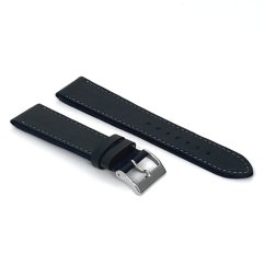 LAVVU Tmavosivý prešitý remienok Slim z luxusnej kože Top Grain - 24