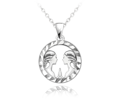 MINET Stříbrný náhrdelník Zodiac znamení BLÍŽENCI
