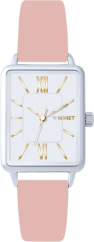 MINET Strieborné dámske hodinky SIENA s ružovým remienkom