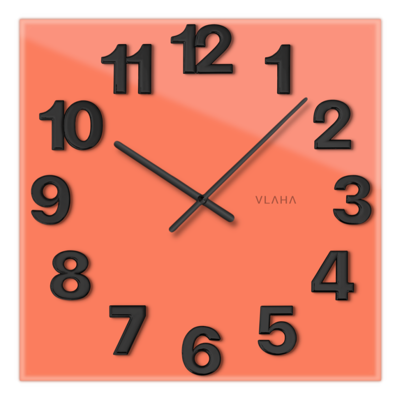 VLAHA GLASSICO Skleněné červené hodiny vyrobené v Čechách