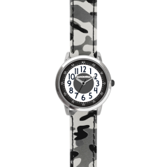 Svietiace šedé chlapčenské hodinky CLOCKODILE ARMY s maskáčovým vzorom CWB0032