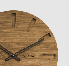 VLAHA Veľké dubové hodiny GRAND vyrobené v Čechách s čiernymi rúčkami ?45cm