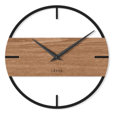 LAVVU Stylové dřevěné hodiny LOFT v industriálním vzhledu