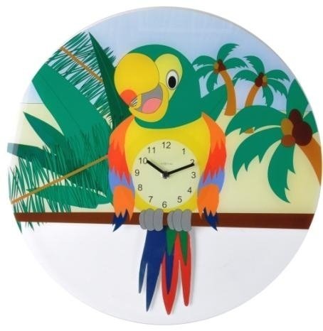 Dětské nástěnné kyvadlové hodiny 8168 Nextime Papoušek Lorre 43cm