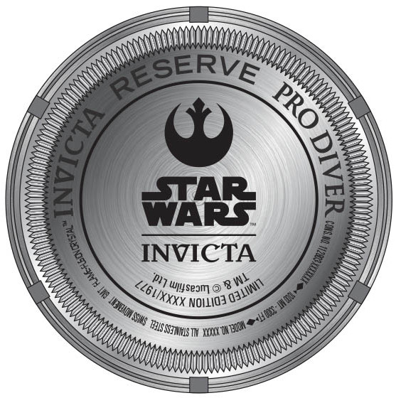Invicta Star Wars Quartz 52mm GMT 33309 Rebel Alliance Limited Edition 1977pcs