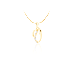 Pozlátený strieborný prívesok so zirkónmi písmeno V JVD SVLP0364XH2BG0V