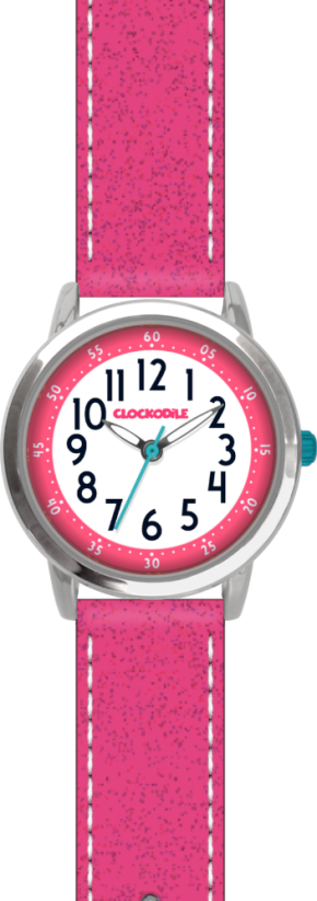 CLOCKODILE Ružové trblietavé dievčenské detské hodinky SPARKLE