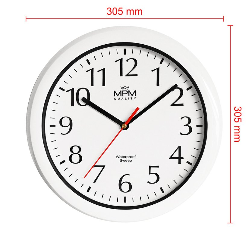 Kúpeľňové hodiny s tichým chodom MPM E01.2535.00