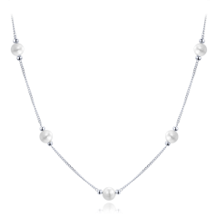 MINET Strieborný náhrdelník s prírodnými perlami