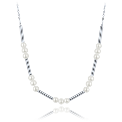 MINET Strieborný náhrdelník s prírodnými perlami