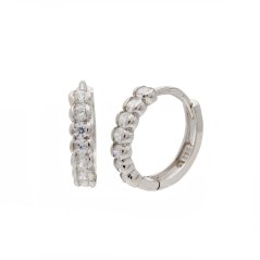 Zlaté náušnice z bieleho zlata so zirkónmi OT7028W (585/1000) 1.25 g
