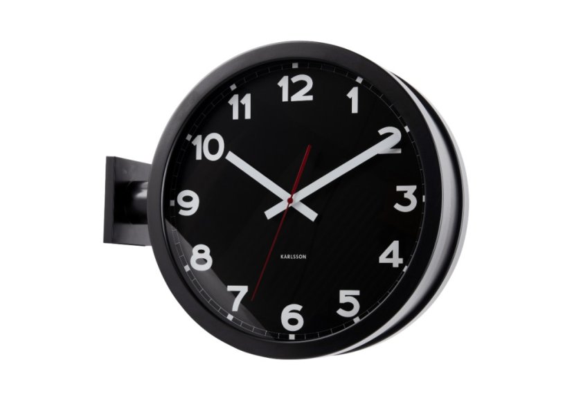 Oboustranné nástěnné hodiny 5966BK Karlsson 38cm