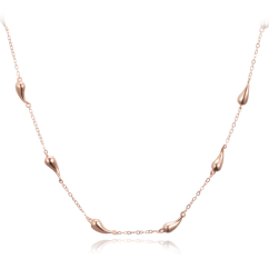 MINET Rose gold strieborný náhrdelník kvapky