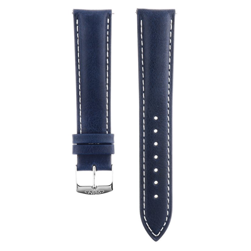Predĺžený kožený remienok na hodinky PRIM RB.13196 (20 mm - XL) - tmavomodrý - RB.13196.2018.3200.XL
