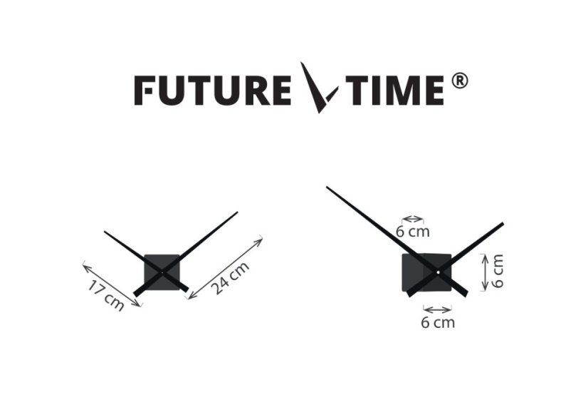 Dizajnové nástenné nalepovacie hodiny Future Time FT3000GY Cubic light grey
