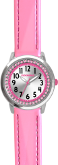 CLOCKODILE Světle růžové dívčí dětské hodinky s kamínky