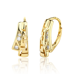 Pozlátené strieborné náušnice so zirkónmi JVD SVLE3552XK8GO00
