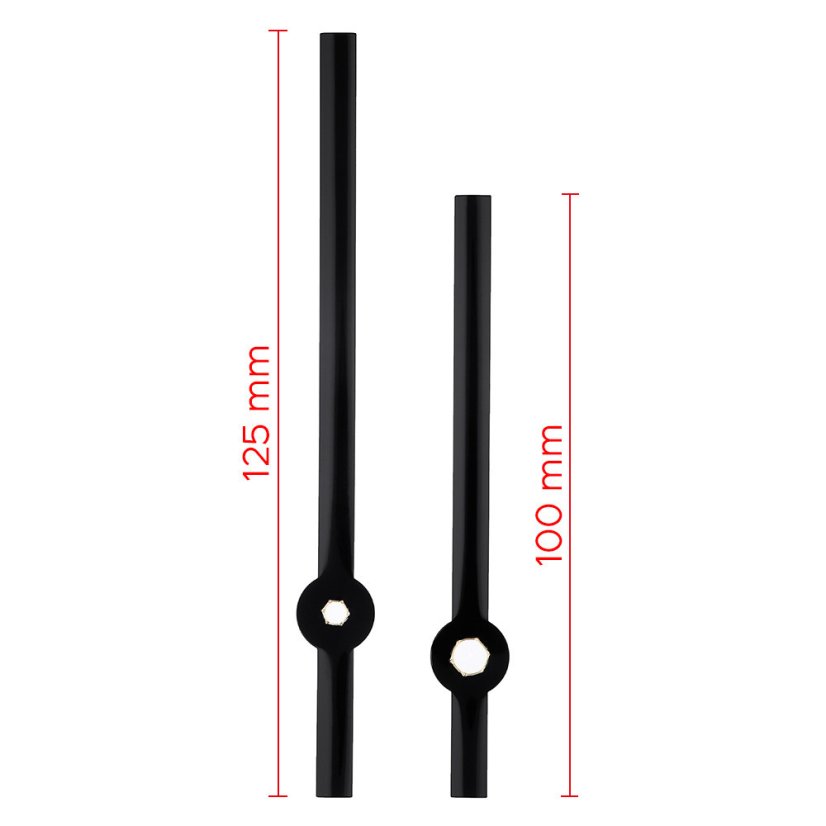 Kovové hodinové ručičky B15 (95 mm, 76 mm) - černé - Ručičky hodinové N2151...B15 pár