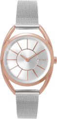 Stříbrno-růžové dámské hodinky MINET ICON SEMI ROSE GOLD MESH