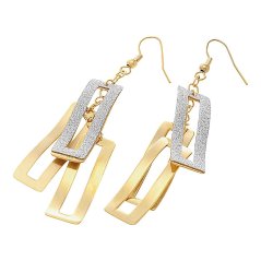 Nerezové náušnice 5983 - stříbrnozlaté barvy - SER.5983