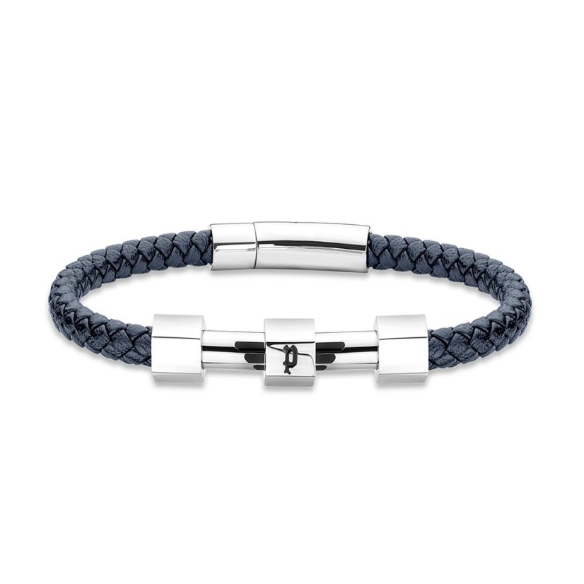 Náramek POLICE Hardware Silver Blue PEAGB2214921 Náramek POLICE Hardware Silver Blue PEAGB2214921