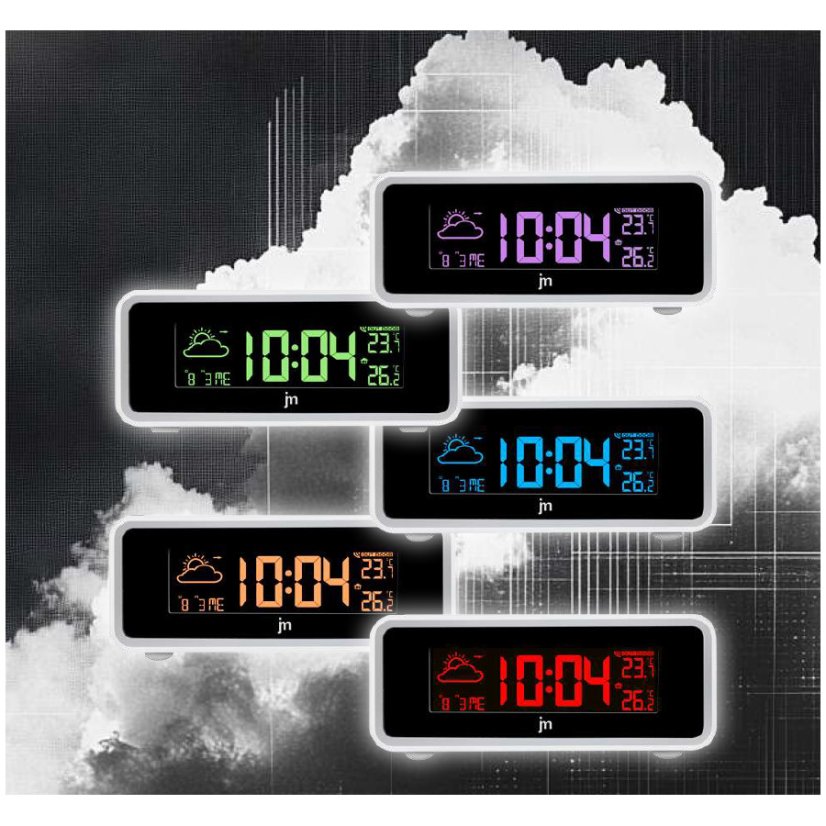 Meteostanice a digitální LED hodiny JD9526 Lowell s nabíječkou smartphonů 12,5cm