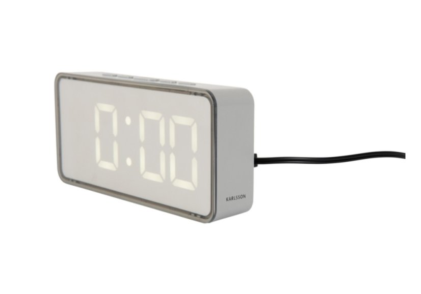 Dizajnové LED hodiny - budík 6040GY Karlsson 14cm