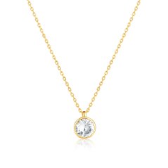 Pozlacený stříbrný náhrdelník se zirkony JVD SVLN0472XH2GO08