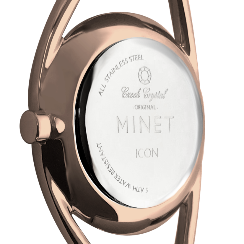 Růžové dámské hodinky MINET ICON ROSE GOLD MESH  MWL5015