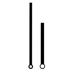Kovové hodinové ručičky B13 (96 mm, 65 mm) - černé - Ručičky hodinové B13 pár