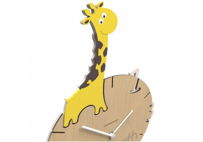 Detské hodiny CalleaDesign žirafa 42cm (možnosť vlastného mena)