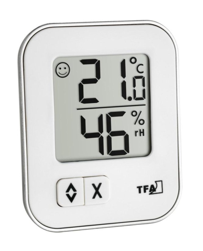 TFA 30.5026.02 - Digitální teploměr s vlhkoměrem  MOXX - bílý
