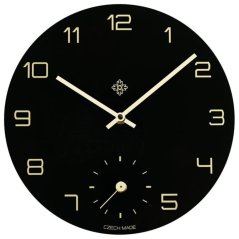 Nástenné sklenené hodiny ELTON Klasik - čierne - E19.4684.90.007028