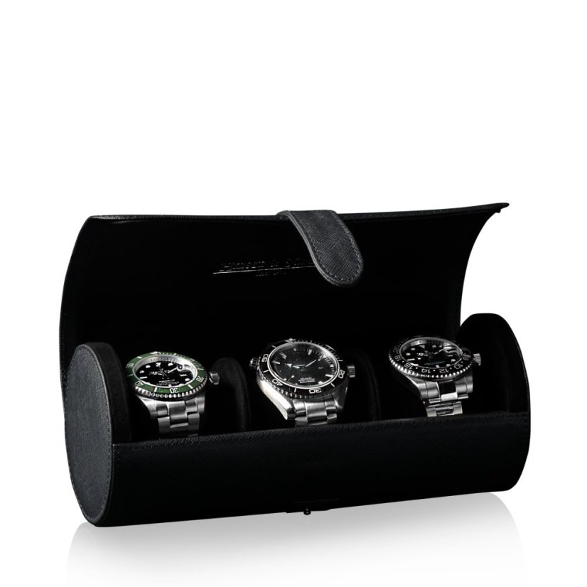 Pouzdro na hodinky HEISSE & SÖHNE 70019-149 Rondo 3 Black/Black
