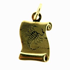 Zlatý prívesok pergamen znamení zverokruhu 30.10.001 Škorpión-11