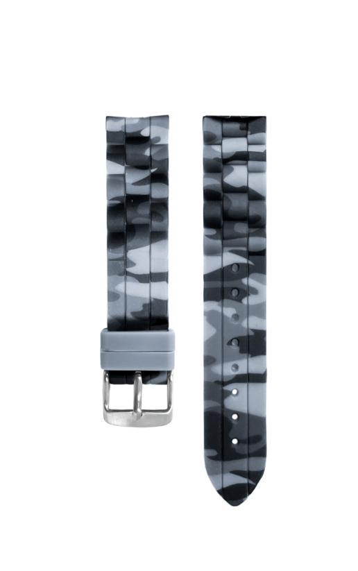 CLOCKKODIEL Silikónový šedý maskáčový remienok k detským hodinkám