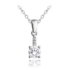 MINET Elegantní stříbrný náhrdelník s bílým zirkonem