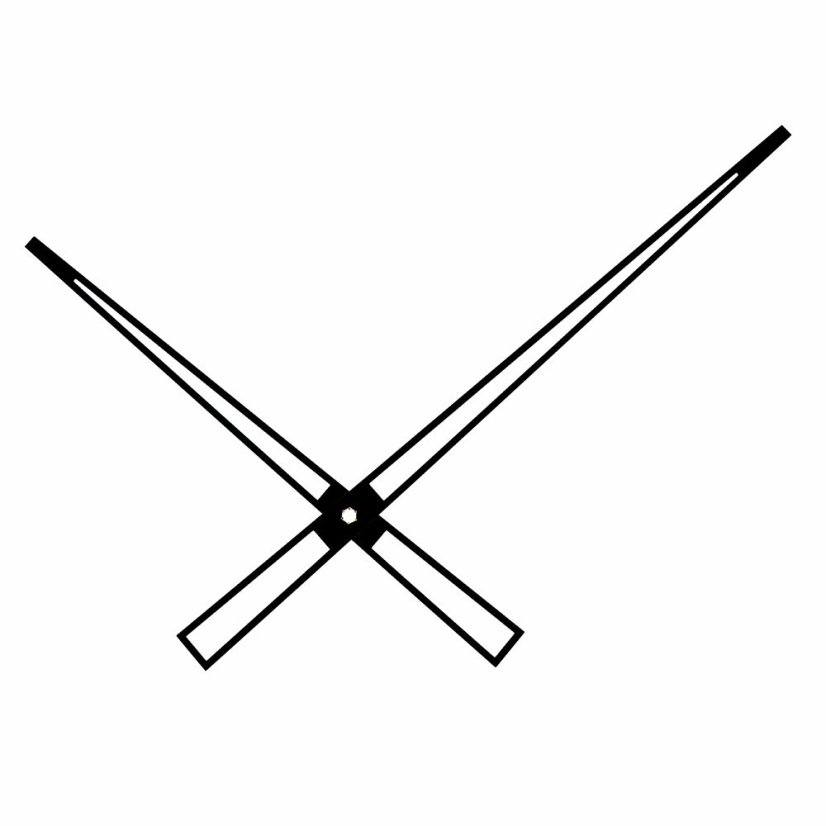 Kovové hodinové ručičky B29 (172 mm, 123 mm) - černé - Ručičky hodinové B29 pár černé