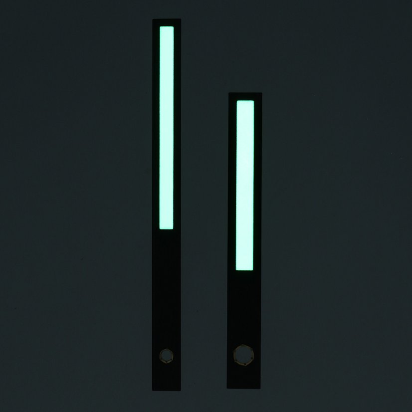 Luminiscenční kovové hodinové ručičky B39 (100 mm, 78 mm) - černé - Kovové hodinové ručičky B39