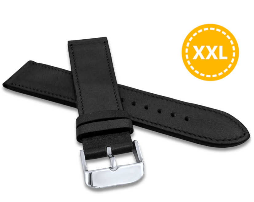 LAVVU XXL Predĺžený prešitý čierny remienok VERONA z luxusnej kože Top Grain - 20 XXL LAVVU XXL Predĺžený prešitý čierny remienok VERONA z luxusnej kože Top Grain - 20 XXL