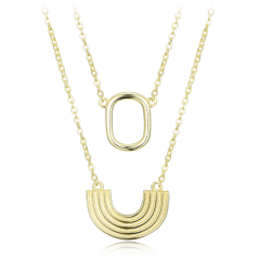 MINET Moderný pozlátený strieborný náhrdelník