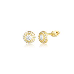 Pozlacené stříbrné náušnice se zirkony JVD SVLE0946SH2GOSR