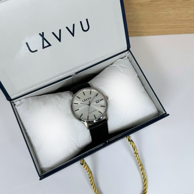 LAVVU Strieborné pánske hodinky so zafírovým sklom Copenhagen Titanium Silver