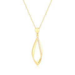 Pozlátený strieborný náhrdelník so zirkónmi JVD SVLN0876XJ5GO45