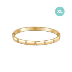 Pozlacený pevný ocelový náramek JVD SSSB0082XI8GOXL